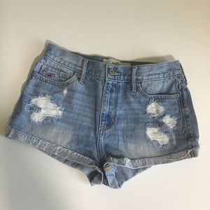 Hollister distressed denim shorts